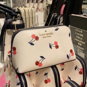 Kate Spade Dancing Cherrie Small Cosmetic Case Cream Multi
